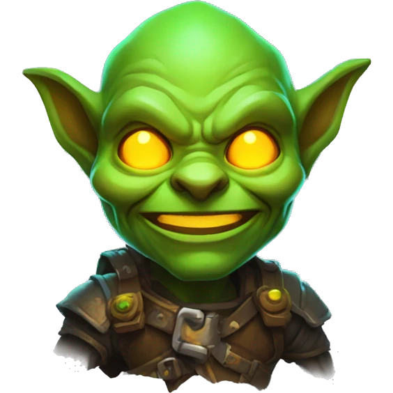 loot goblin with glowing neon emoji