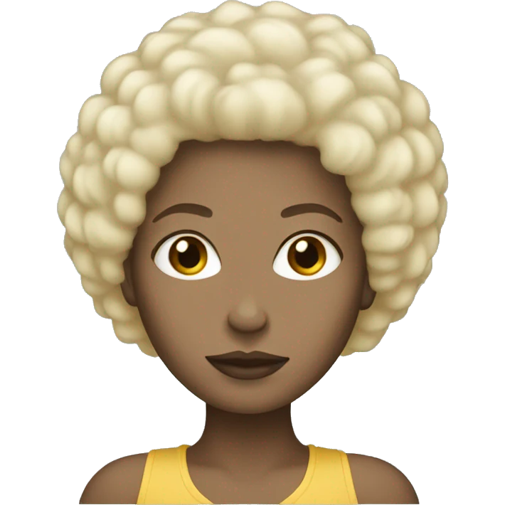 White woman blonde afro emoji
