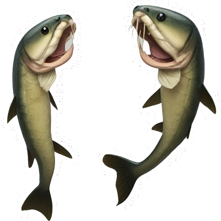 snakehead eating the head on the opposite side emoji