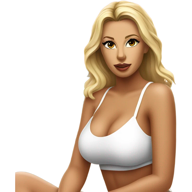 samantha saint sitting on beach realistic emoji