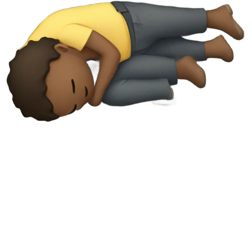 Guy sleeping on road  emoji