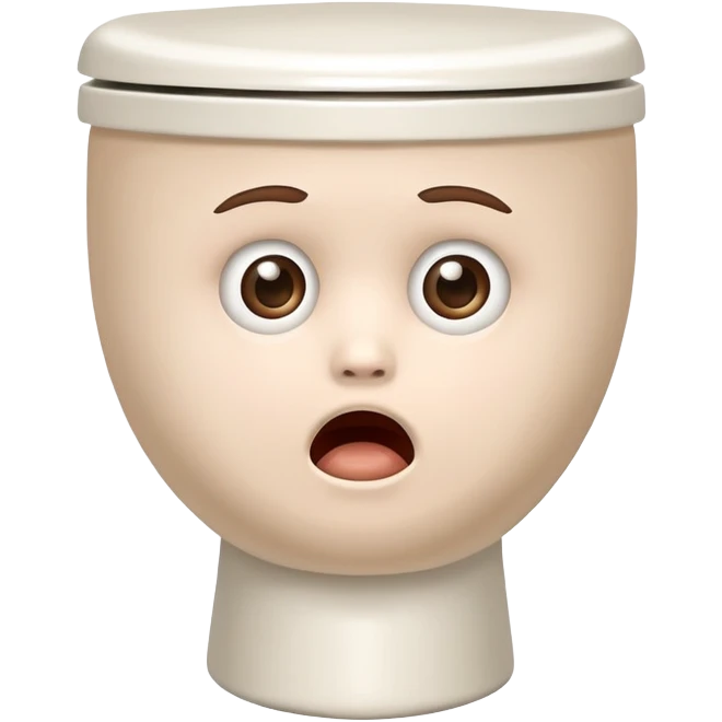 toilet with a head coming out of it  emoji