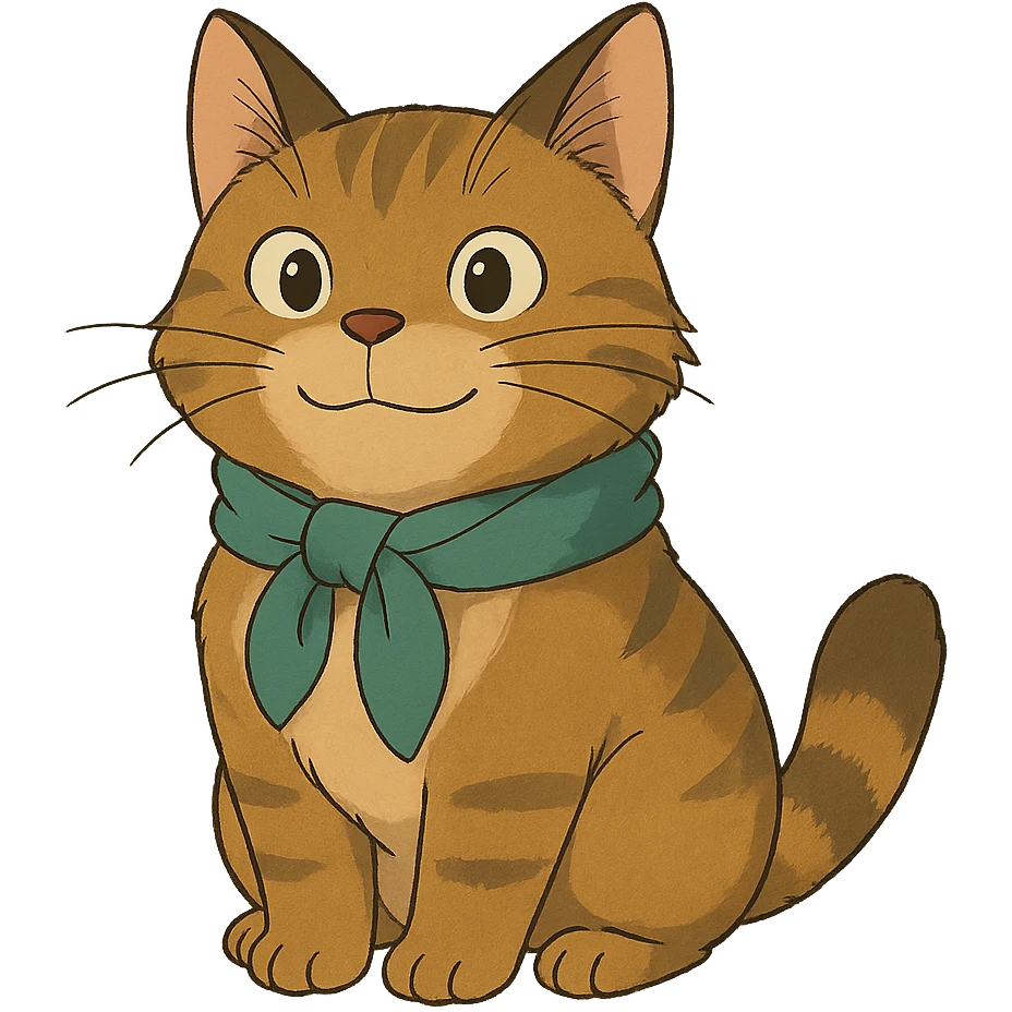 friendly cat with a scarf emoji