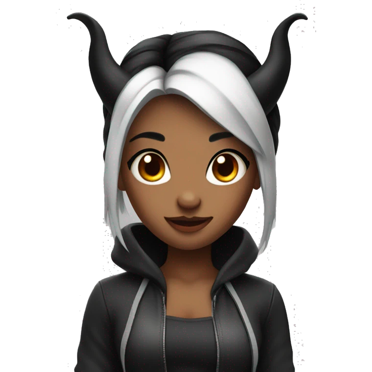 Cute devil girl with black hair and brases  emoji