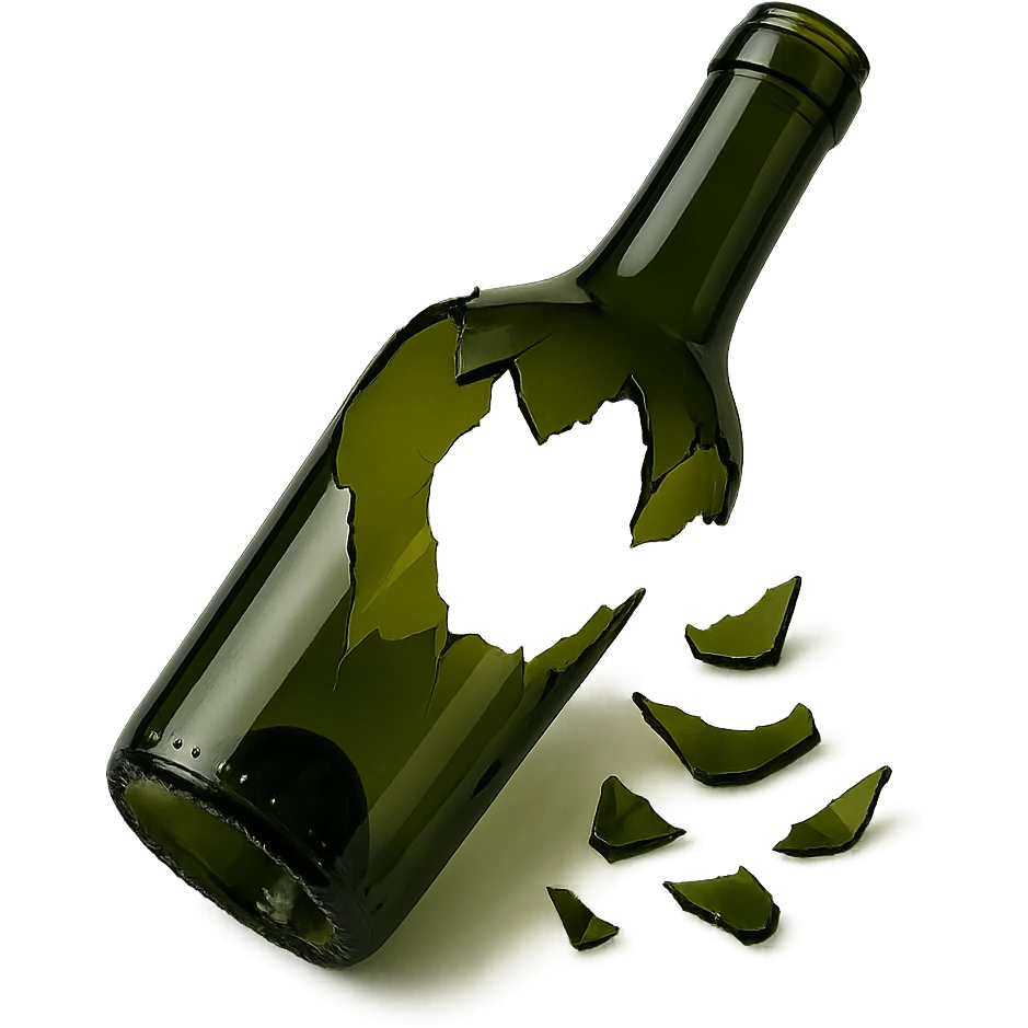 broken wine bottle, variation 4 emoji