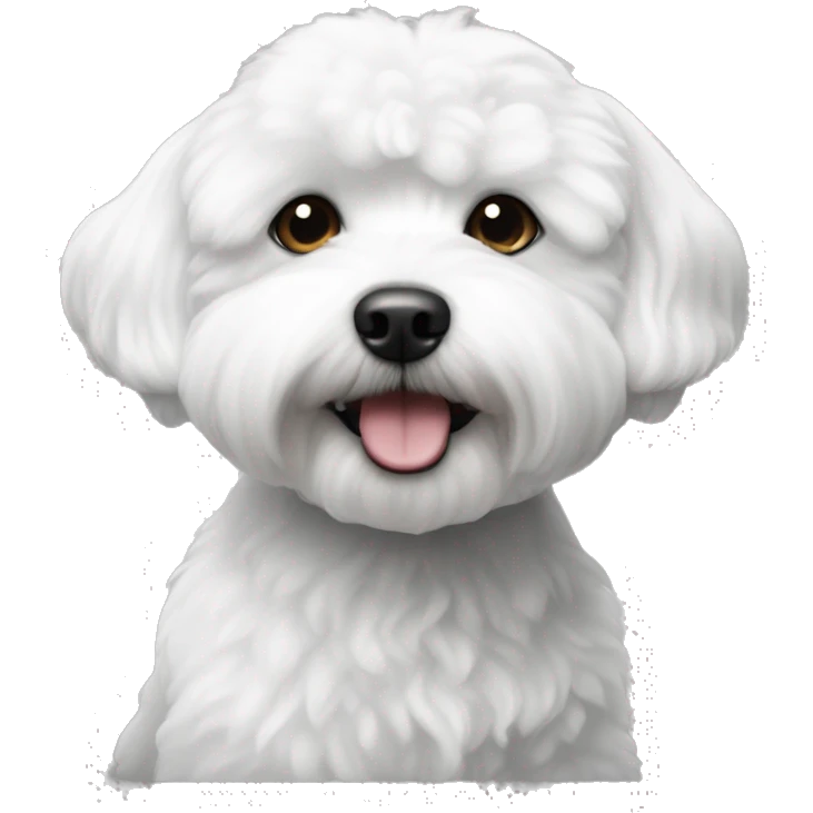 bichon havanais black and white  emoji