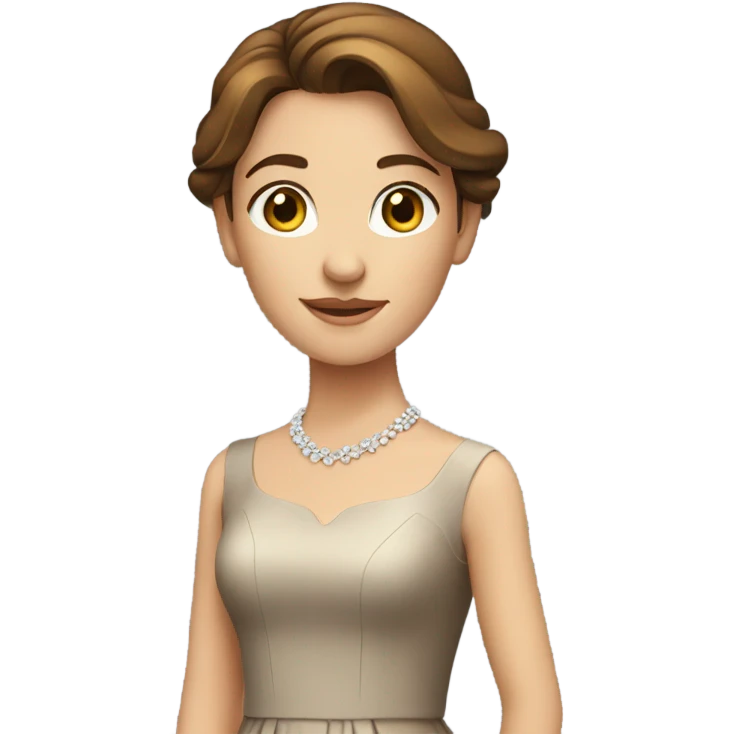brown-haired girl in elegant dress standing emoji