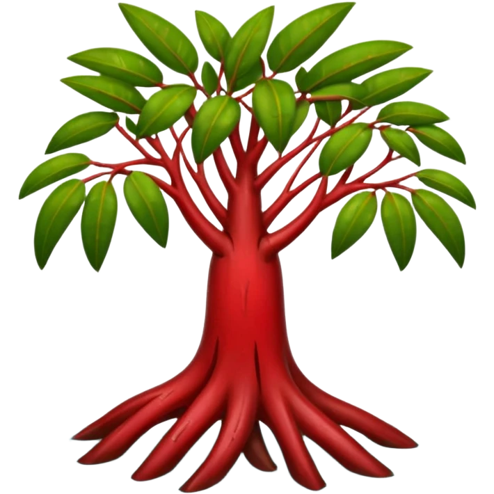 cut red mangrove and cut roots emoji