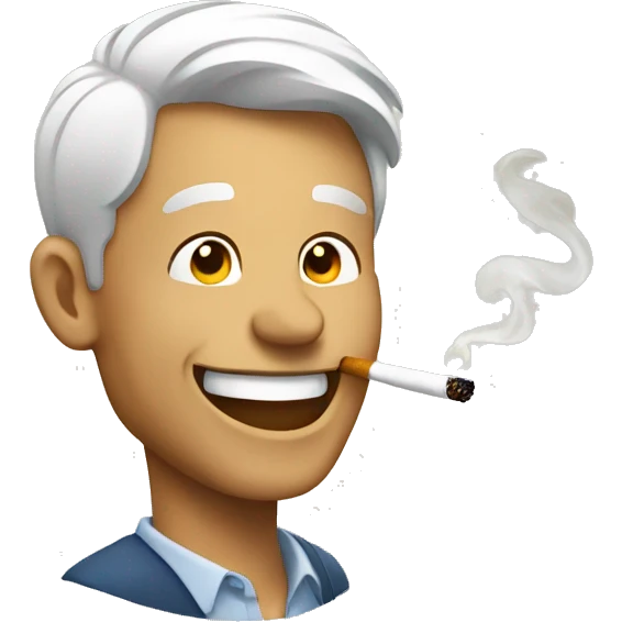 Man laughing and smoking  emoji