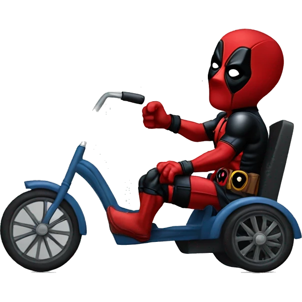 Deadpool riding a tricycle  emoji