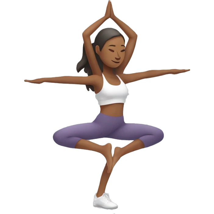 Mujer haciendo yoga en un parque  emoji