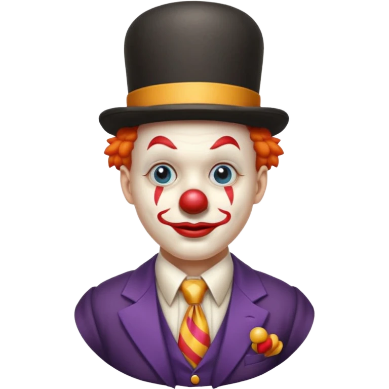 Clown in bowler hat & long tie emoji