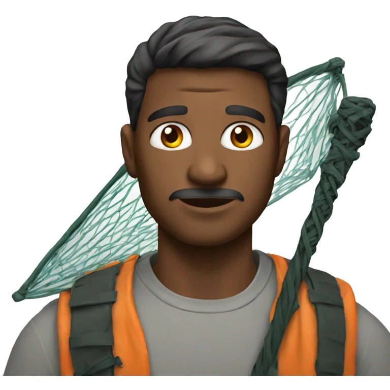 a man with butterfly net emoji