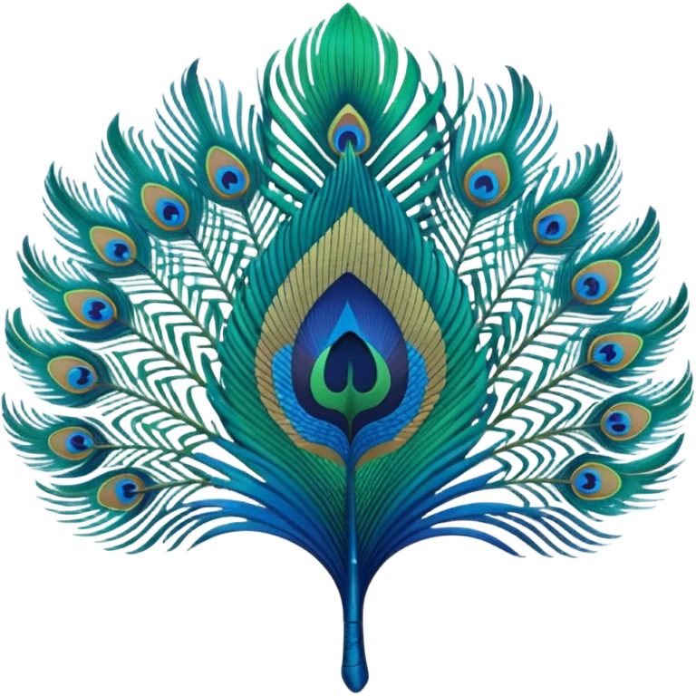 Peacock's feather beautifully design and detailed clearly emoji