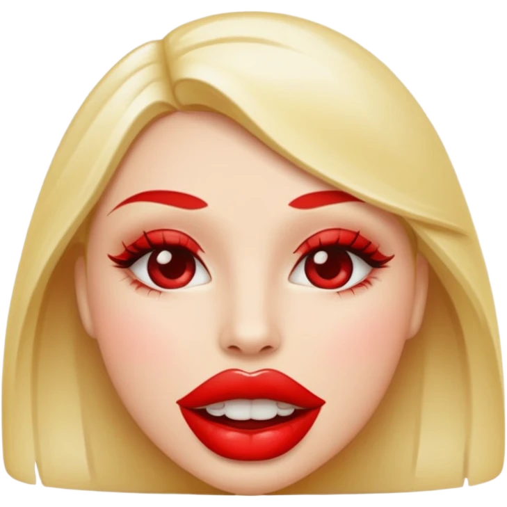 Red lips sparkle background emoji