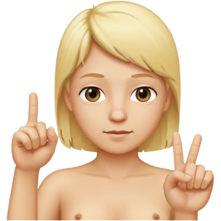 blonde hair tall thick naked and with middle finger up emoji