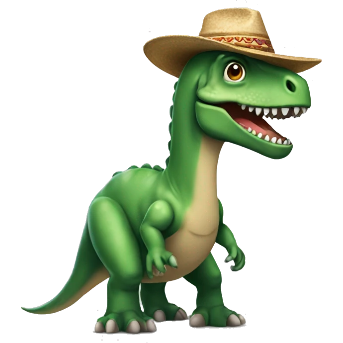Dinosaure avec sombrero  emoji
