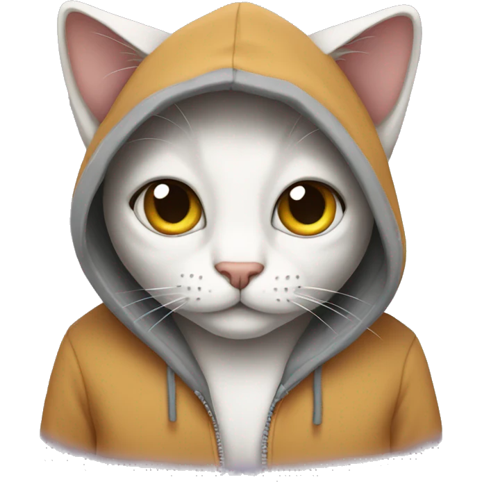 cat wearing hoodie emoji