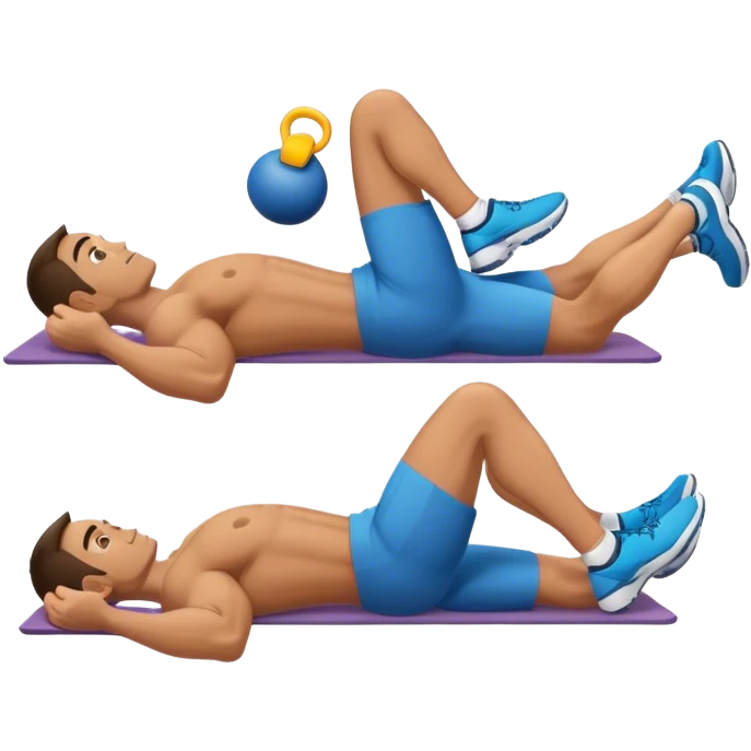lying down man weighted glute bridges emoji