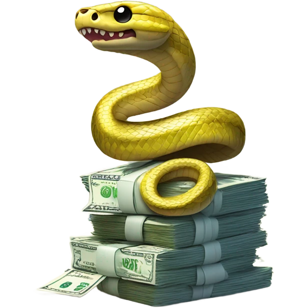 Snake sitting on Money emoji