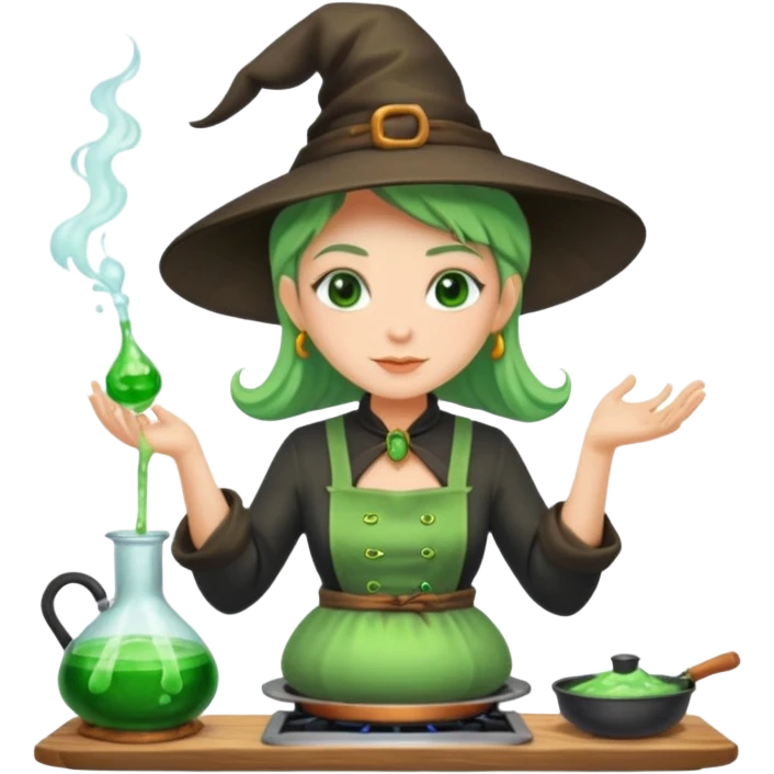 green witch cooking potion emoji