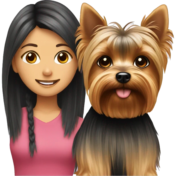Yorkie and girl emoji