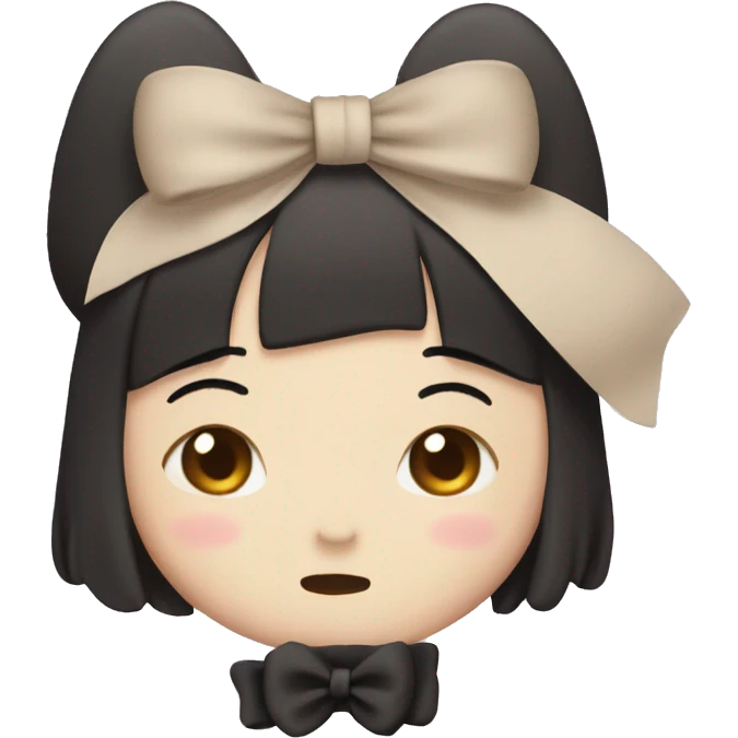 Beige kuromi with a bow emoji
