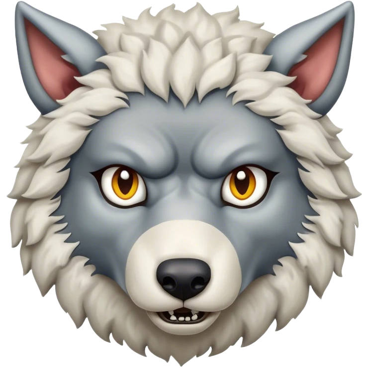 hungry and angry wolf in sheep’s clothing,  emoji