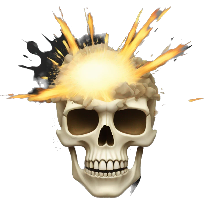 skull with explosion coming out of head emoji