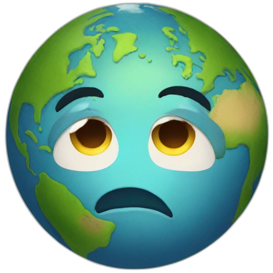 Sad earth emoji