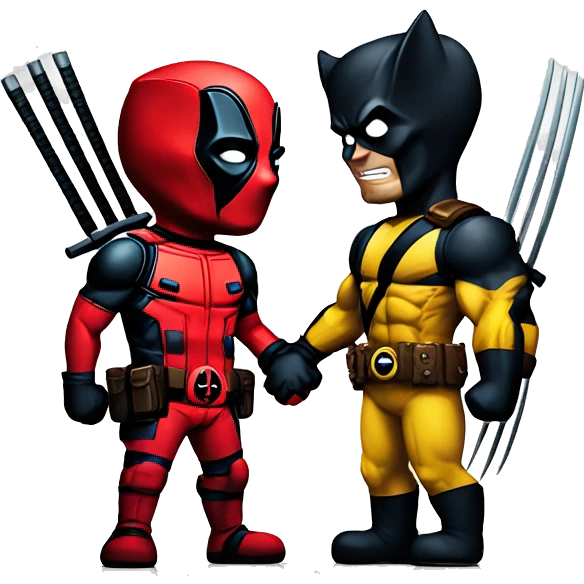 Deadpool and Wolverine holding hands emoji
