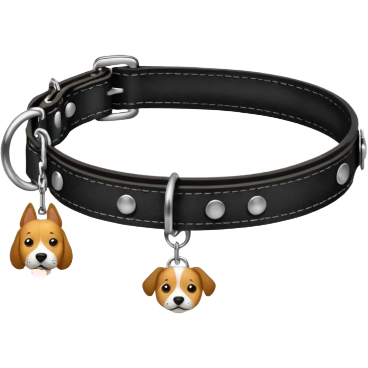 Leash – black collar with leash hanging emoji
