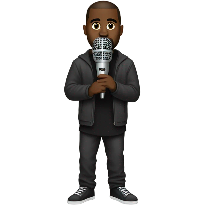 kanye west with microphone emoji