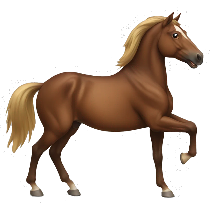 Brown horse rearing emoji