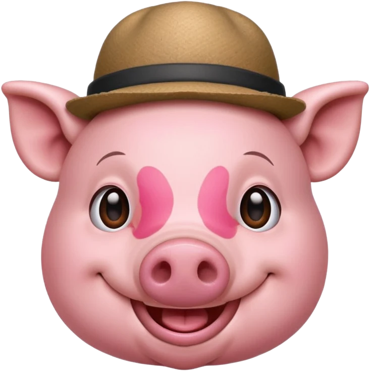 pig wear hat emoji