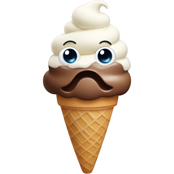 Ice cream with hands and eyes emoji