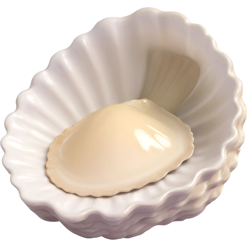 cute oyster, cream color, greige shell emoji