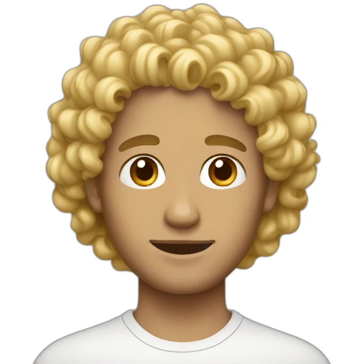 man curly hair blond emoji