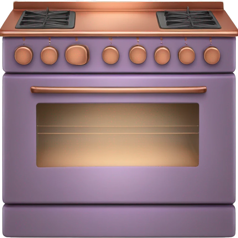Realistic lavender and copper glass top stove oven. emoji