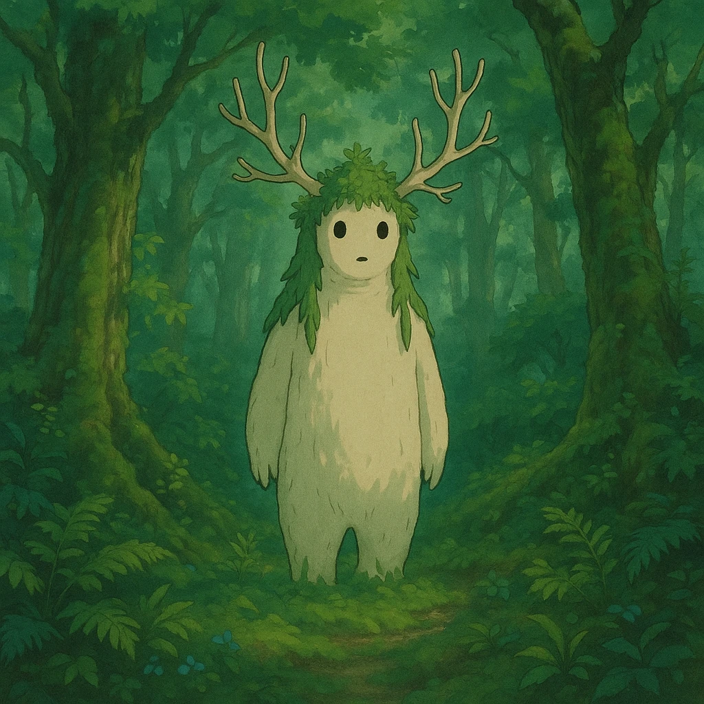 fantastical forest spirit in ghibli style emoji
