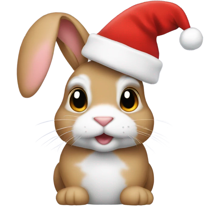 Bunny with Santa hat emoji