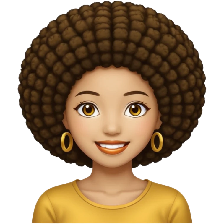une image d'une fille métisse afro japonaise très belle de 20 ans réaliste emoji