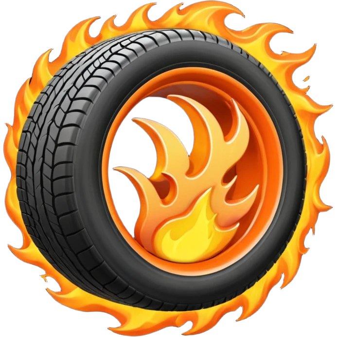 more flames in semi tire emoji