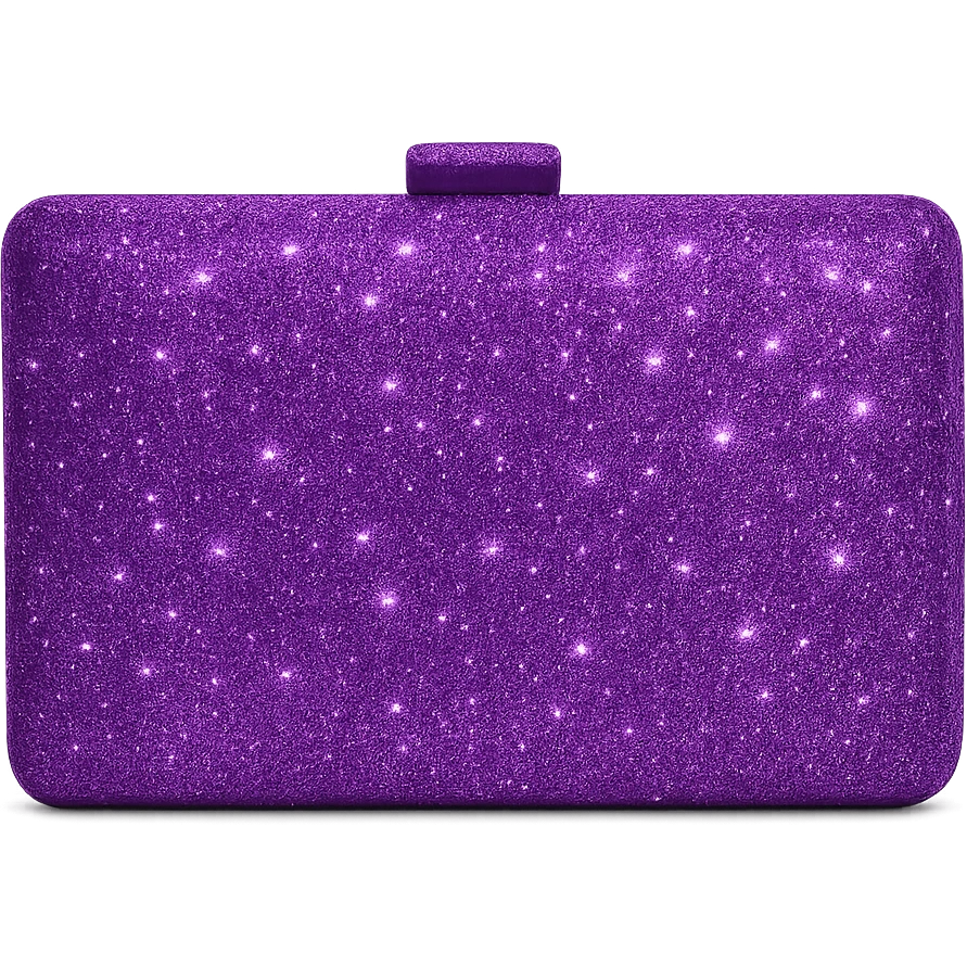 purple sparkly clutch purse emoji