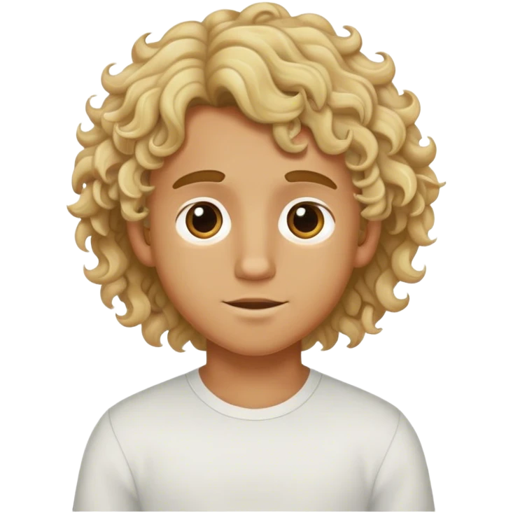 Blonde wavy curly  hair medium tan boy emoji