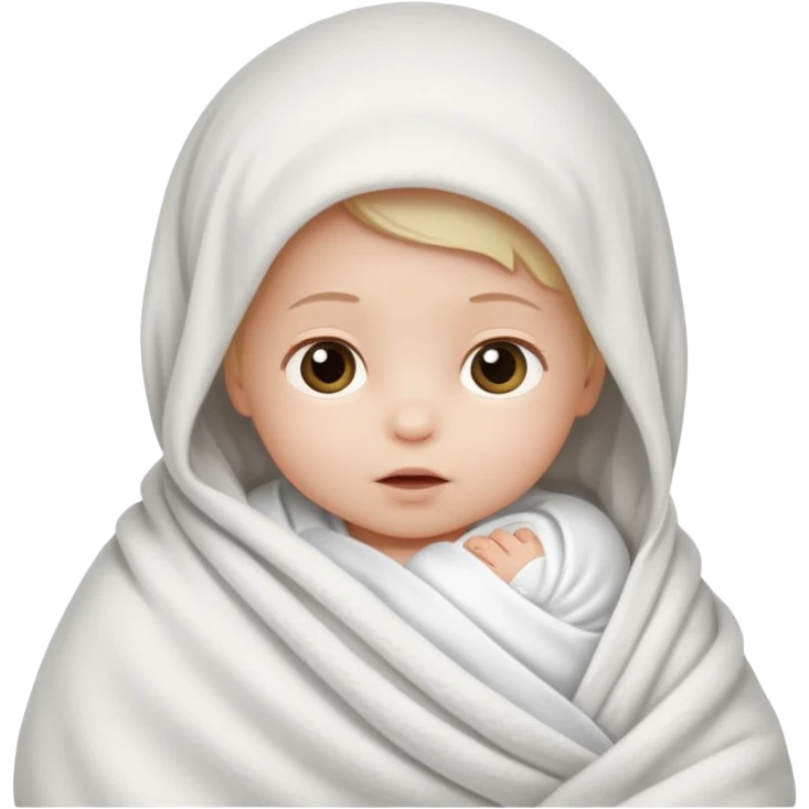 newborn white baby girl in a swaddle emoji