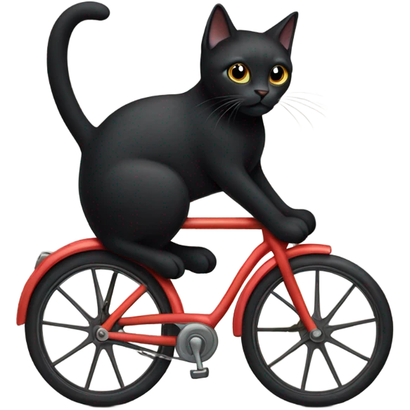 black cat riding a bike emoji