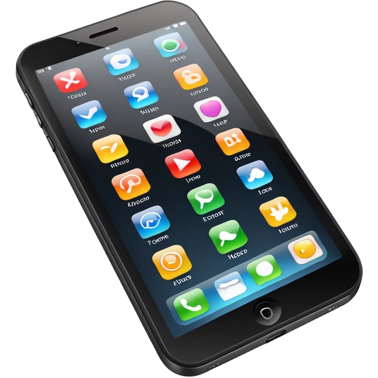 smartphone with app icons emoji