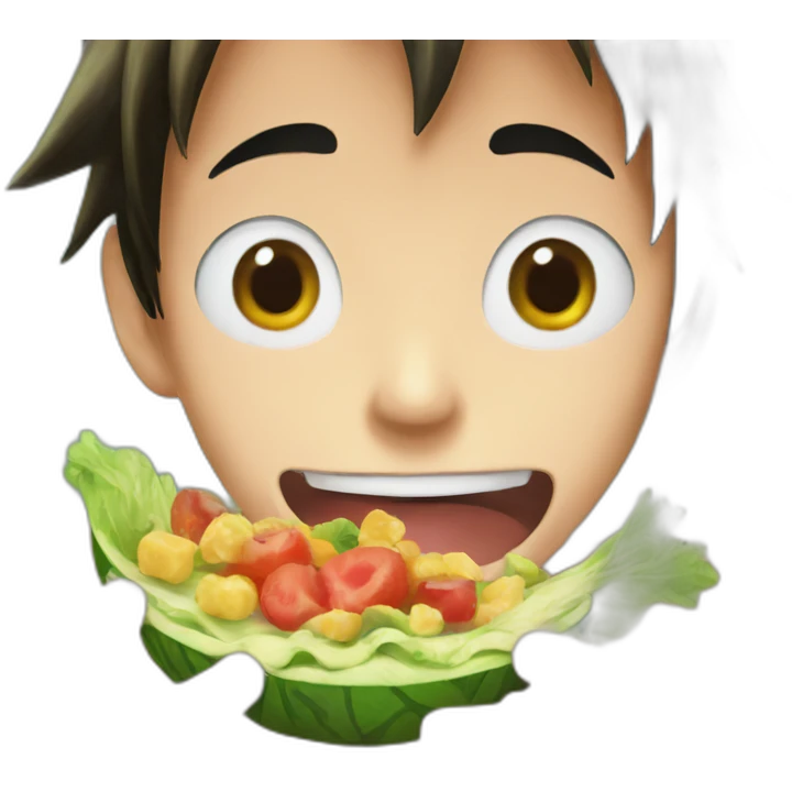 Luffy eating healthy food emoji