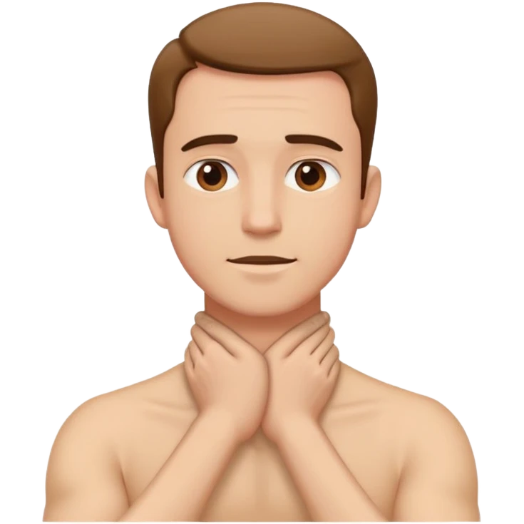Guy with hands on neck  emoji